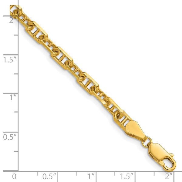 14K Gold 5.0mm Diamond Cut Mariner Anchor Chain