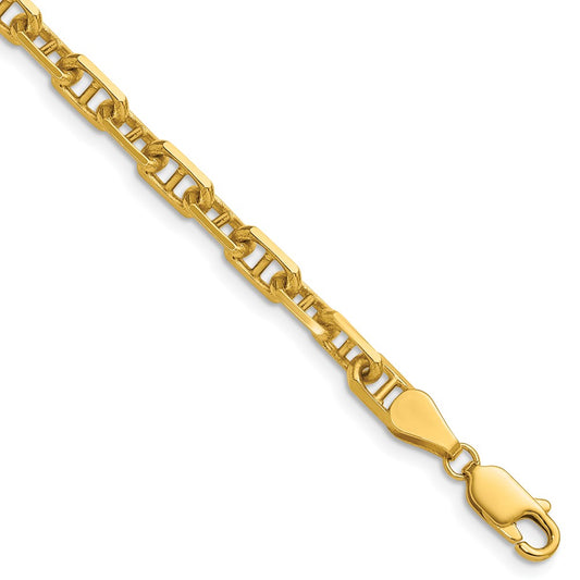 High-Quality 14K Gold 5.0mm Diamond-Cut Mariner Anchor Chain - Stylish Value!
