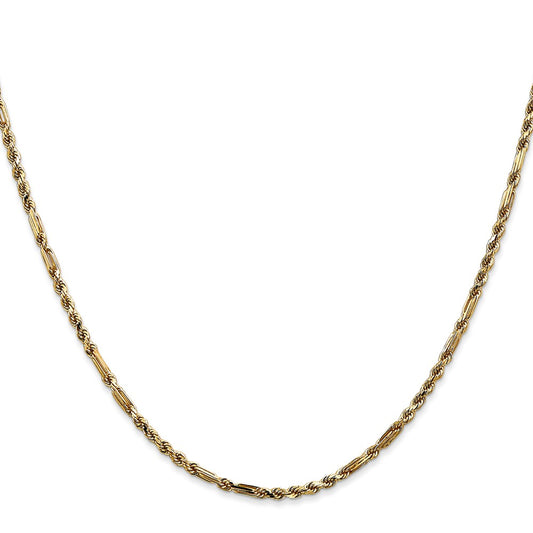 Buy 14K Gold 16-Inch 2.25mm Diamond-Cut Milano Rope Chain - Stylish Luxury