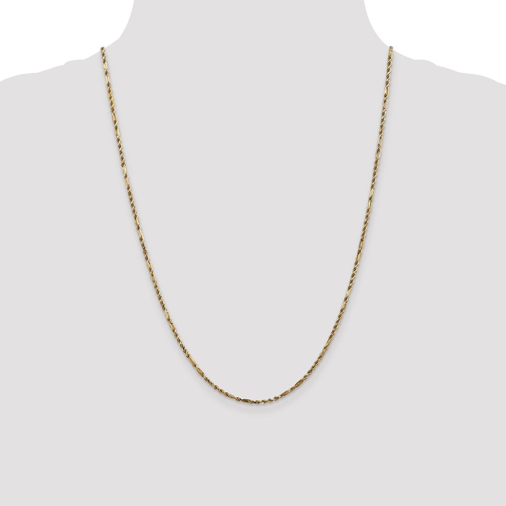 Buy Stylish 14K Gold 24-Inch 2.25mm Diamond-Cut Milano Rope Chain