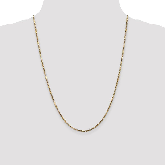Buy Stylish 14K Gold 24-Inch 2.25mm Diamond-Cut Milano Rope Chain-4