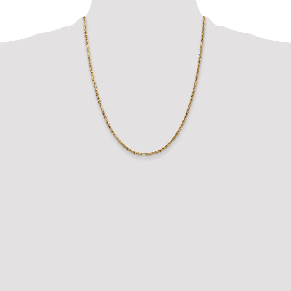 Shop 14K Gold 22-Inch 2.5mm Diamond-Cut Milano Rope Chain - Stylish Value!