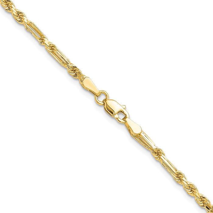 Buy 14K Gold 2.75mm Diamond Cut Milano Rope Chain - Stylish Luxury Jewelry!-3