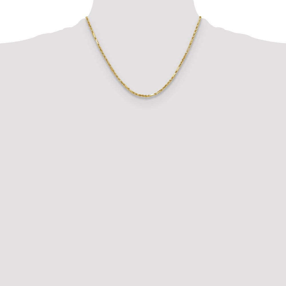 Buy Stylish 14K Gold 2.75mm Diamond Cut Milano Rope Chain - Luxury Value