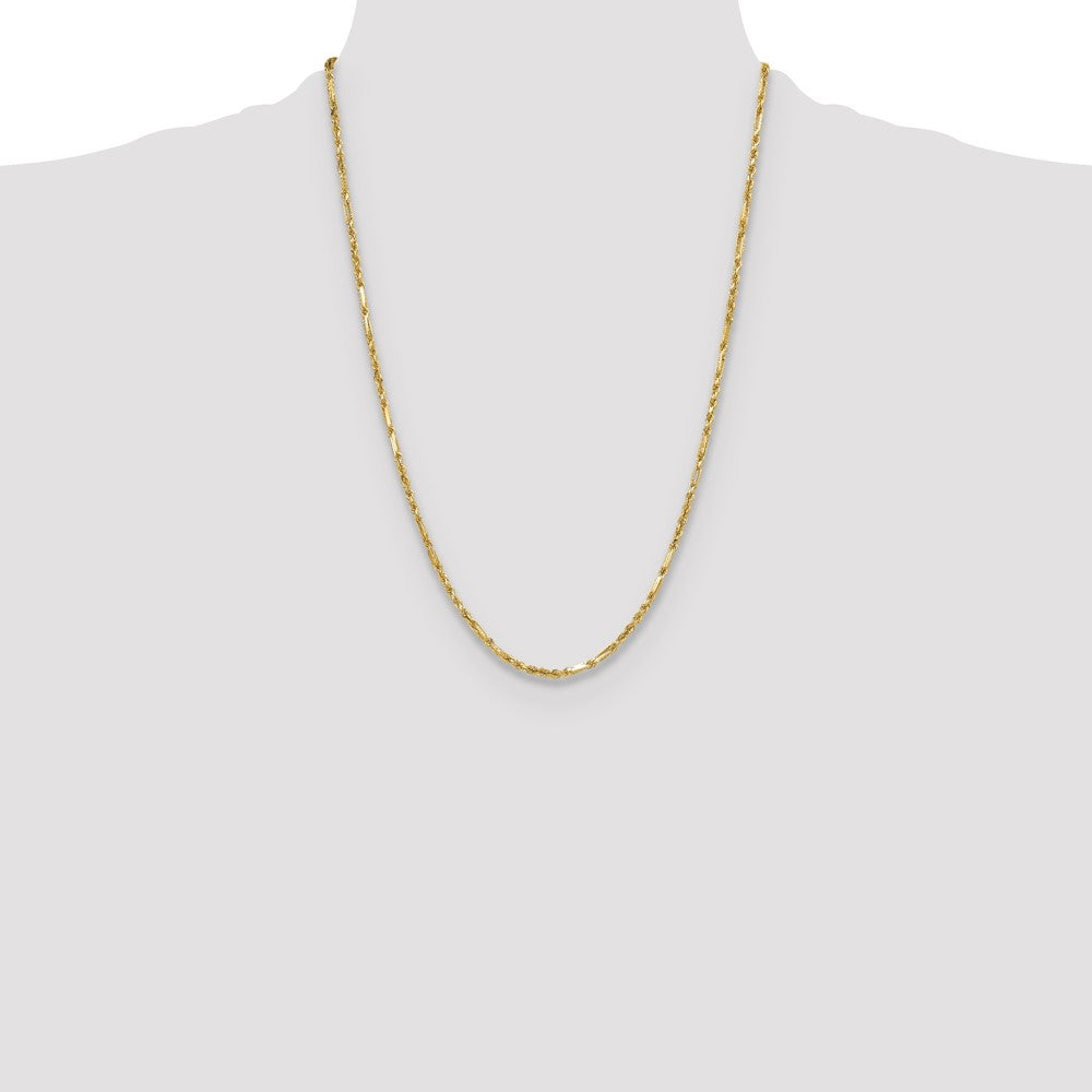 Buy Stylish 14K Gold 2.75mm Diamond Cut Milano Rope Chain - Luxury Value!