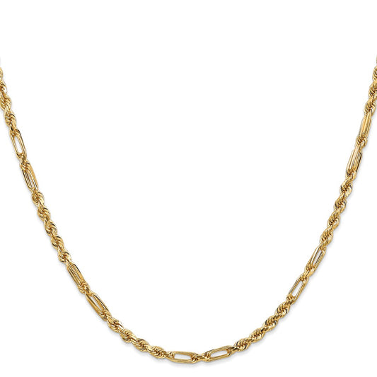 Buy Exclusive 14K Gold 20-Inch 3mm Diamond-Cut Milano Rope Chain - Stylish!