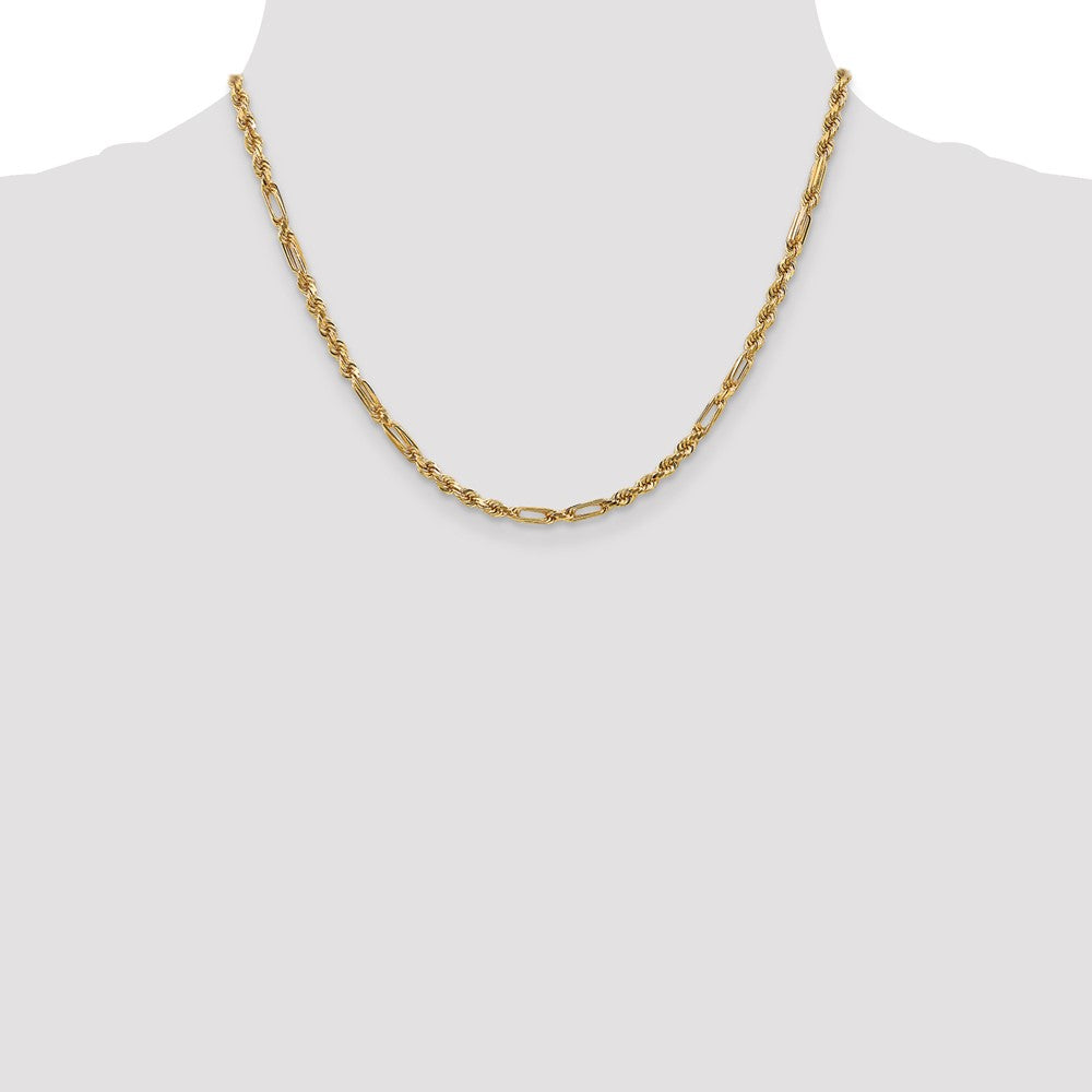 Shop 14K Gold 18-Inch Diamond-Cut Milano Rope Chain - Stylish 3mm Design