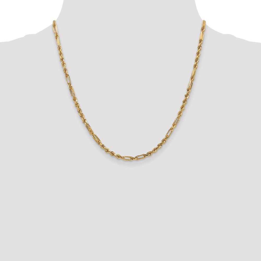 Buy Exclusive 14K Gold 20-Inch 3mm Diamond-Cut Milano Rope Chain - Stylish!