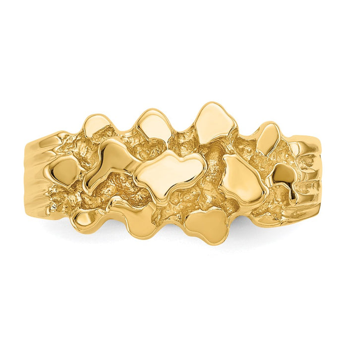 High-Quality 14K Gold Nugget Ring - Stylish & Affordable Luxury Jewelry-4