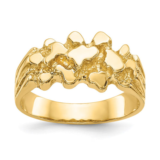 High-Quality 14K Gold Nugget Ring - Stylish & Affordable Luxury Jewelry