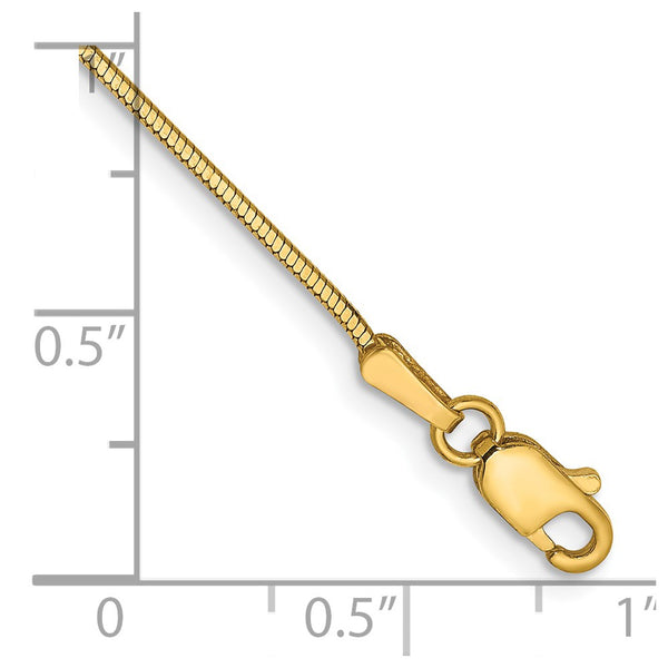 14K Gold Octagonal Snake Bracelet 7-Inch .9mm