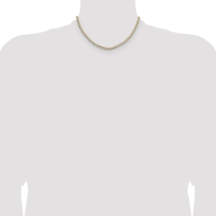 Shop Stylish 14K Gold 3.7mm Lightweight Flat Cuban Chain - Affordable Luxury!-4