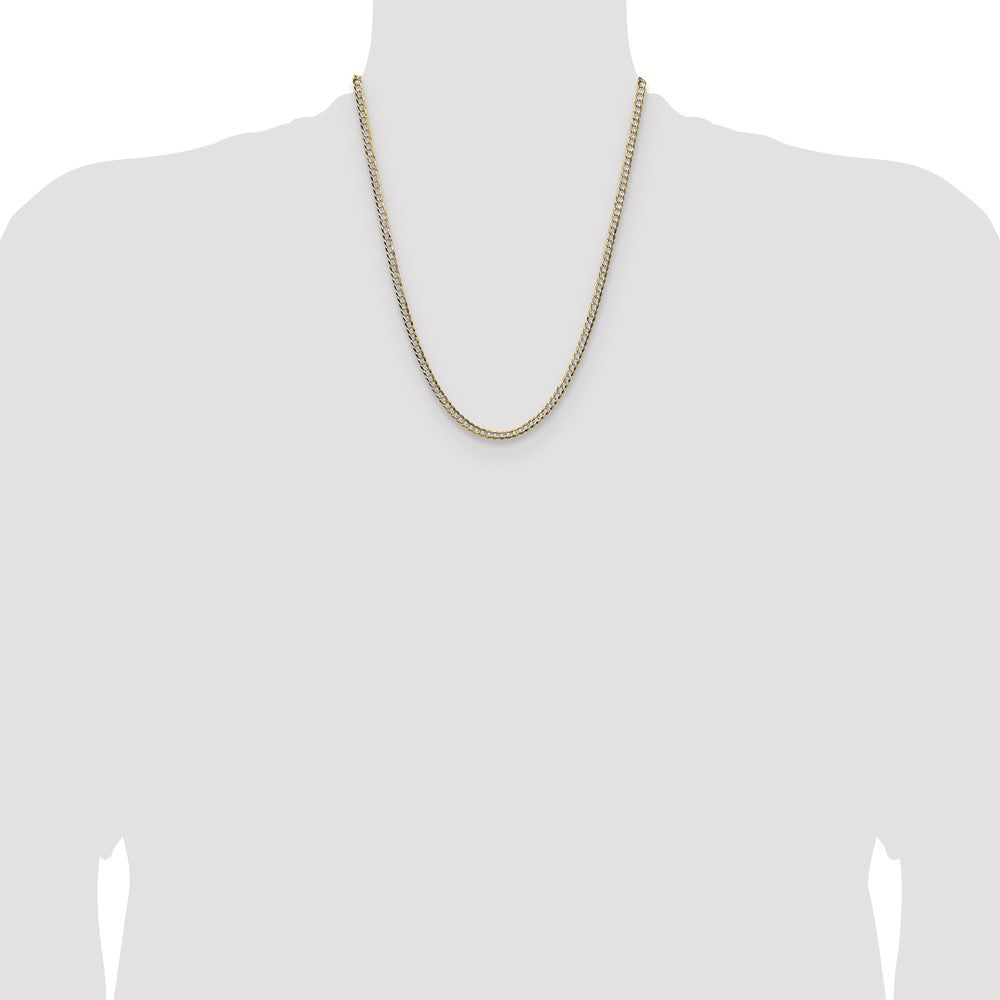 Buy 14K Gold 3.7mm Lightweight Flat Cuban Chain - Stylish Luxury Accessory!