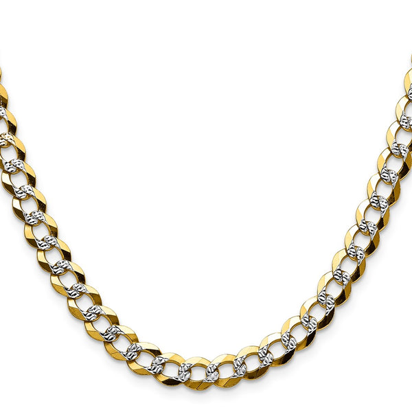 14K Gold 7.2mm Lightweight Flat Cuban Link Chain