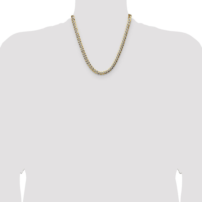 Shop 14K Gold 7.2mm Lightweight Flat Cuban Chain - Stylish Luxury Jewelry!-4