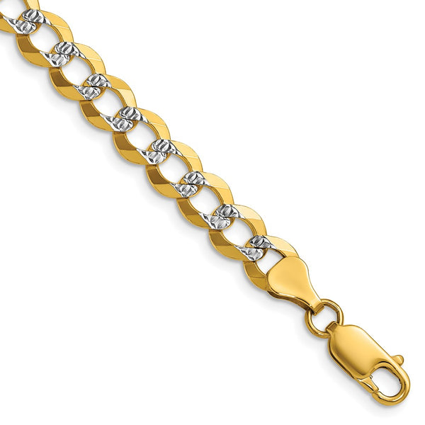 14K Gold 7.2mm Lightweight Flat Cuban Link Chain