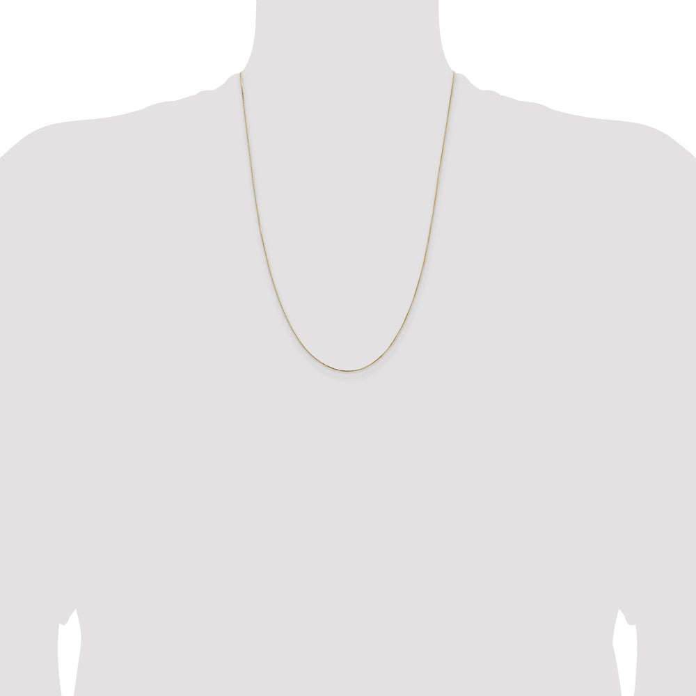 High-Quality 14K Gold 24-Inch 0.5mm Box Chain - Stylish & Affordable Jewelry