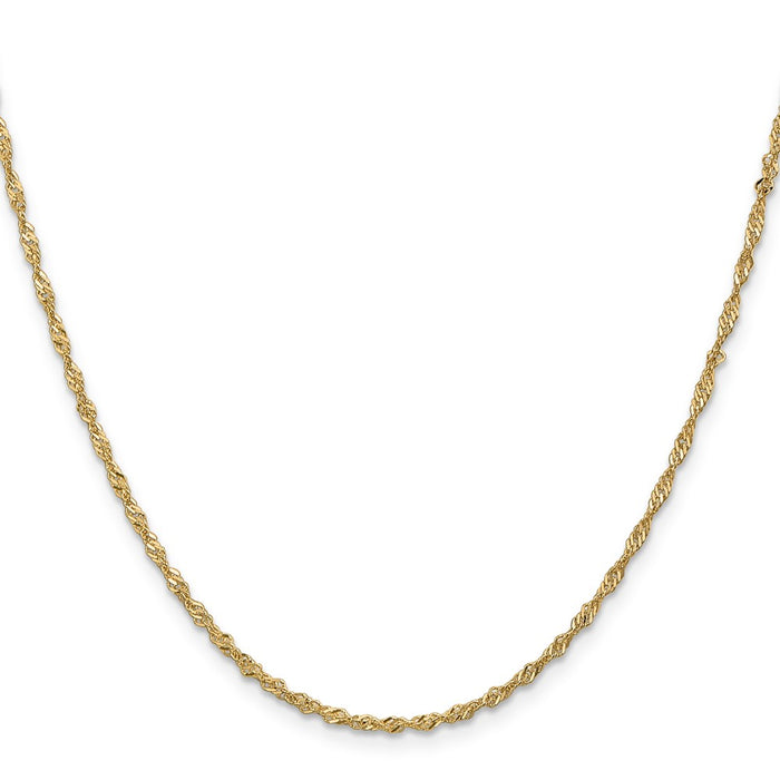 Buy Stylish 14K Gold 22-Inch 1.70mm Singapore Chain - Luxury Lobster Clasp-2