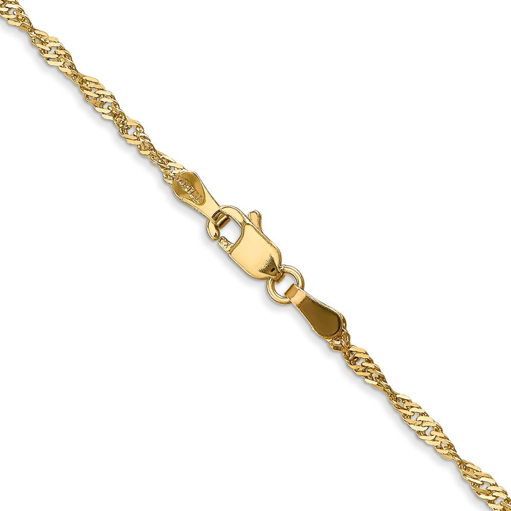 Buy Stylish 14K Gold 22-Inch 1.70mm Singapore Chain - Luxury Lobster Clasp
