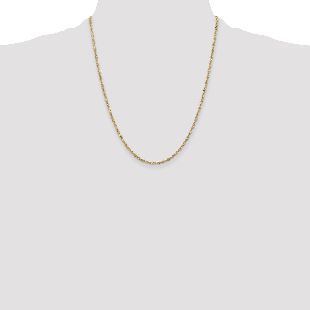 Buy Stylish 14K Gold 22-Inch 1.70mm Singapore Chain - Luxury Lobster Clasp