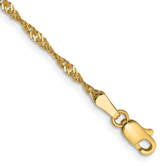 Shop Stylish 14K Gold 9-Inch 1.70mm Singapore Chain Anklet - Luxury Design
