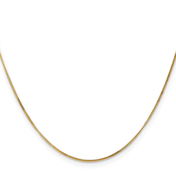14K Gold .9mm Curb Chain & Pendant