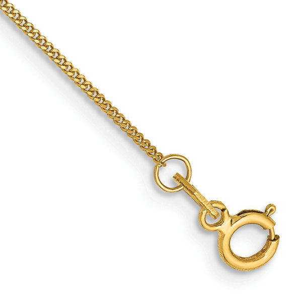 14K Gold 10-Inch .9mm Curb Anklet