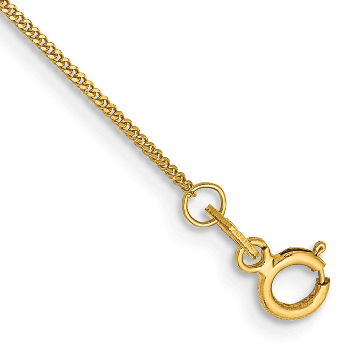 Shop Exclusive 14K Gold 10-Inch .9mm Curb Anklet - Stylish & Affordable!-1
