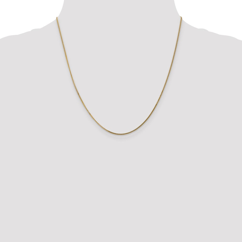 High-Quality 14K Gold 20-Inch Curb Chain 1.4mm - Stylish Pendant Included