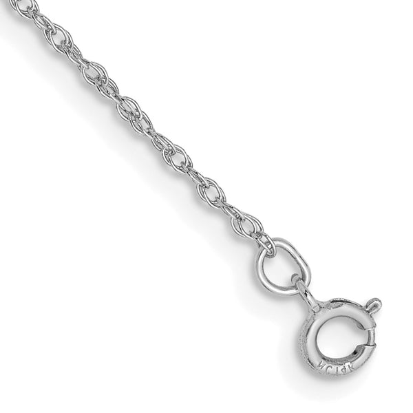 14K White Gold 0.8mm Light Baby Rope Chain