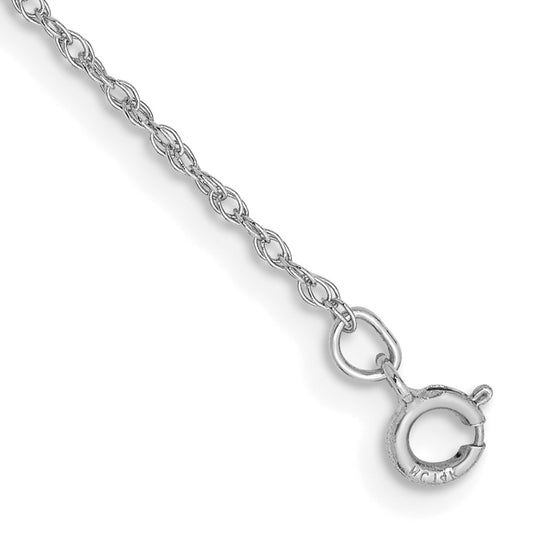 Buy Stylish 14K White Gold 9-Inch 0.8mm Baby Rope Anklet - Luxury Accessory