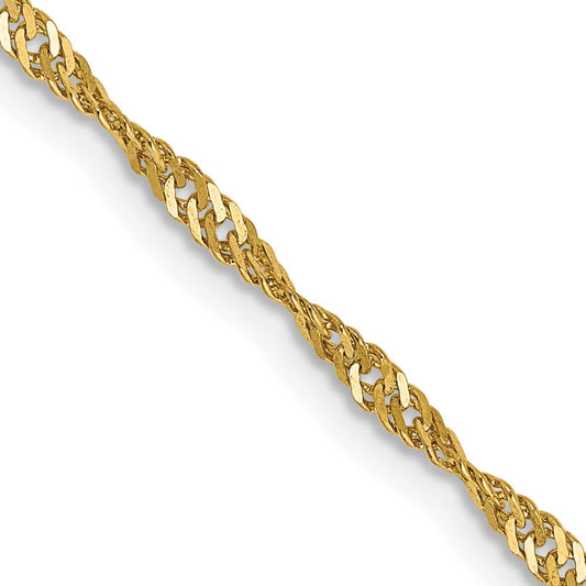 Buy Stylish 14K Gold 22-Inch 1.70mm Singapore Chain - Luxury Lobster Clasp