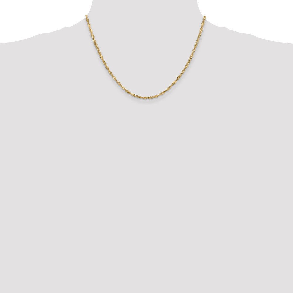 Shop Stylish 14K Gold 16-Inch 2mm Singapore Chain - Luxury Lobster Clasp
