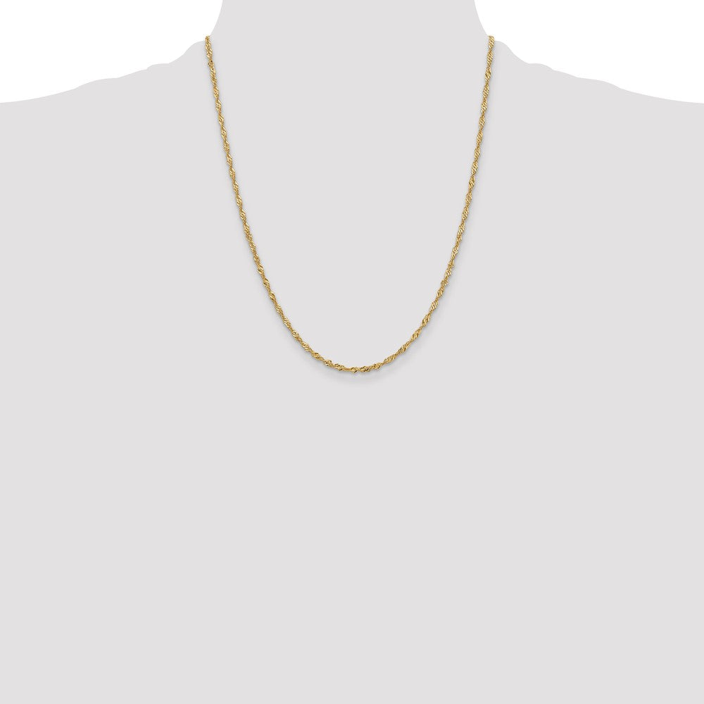 Exclusive 14K Gold 22-Inch 2mm Singapore Chain - Stylish Lobster Clasp