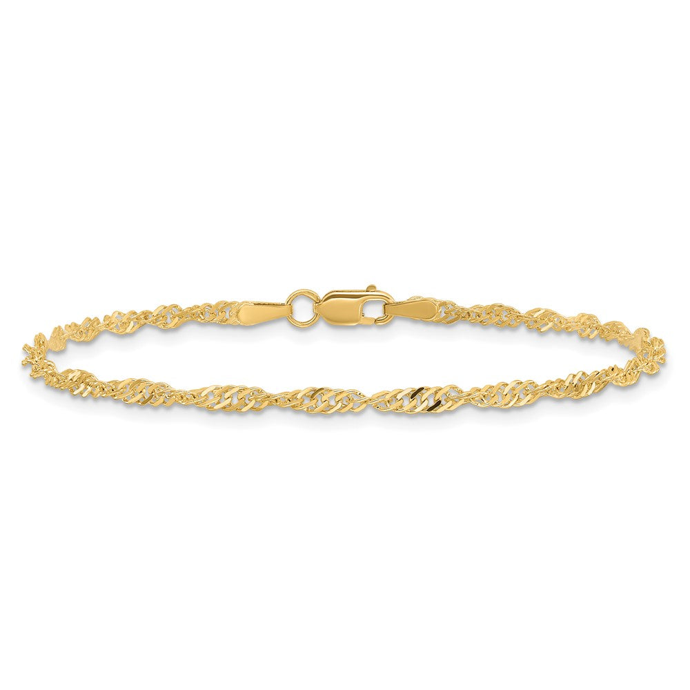 Shop Stylish 14K Gold 7-Inch Singapore Chain - 2mm, Luxury Lobster Clasp