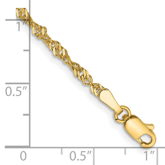 Shop Stylish 14K Gold 8-Inch Singapore Chain - Affordable Luxury Jewelry