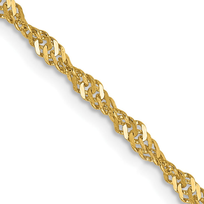 Shop Exclusive 14K Gold 20-Inch Singapore Chain - Stylish 2mm Design!-1