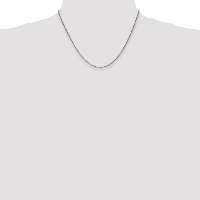 Buy 14K White Gold Spiga Chain 1.7mm, 18-Inch - Stylish & Affordable!-4