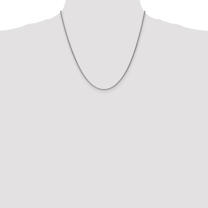 Buy Stylish 14K White Gold 20-Inch Spiga Chain - 1.7mm Lobster Clasp-4