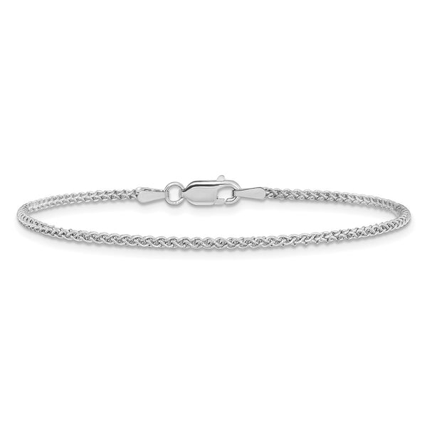 14K White Gold 1.7mm Spiga Chain Anklet