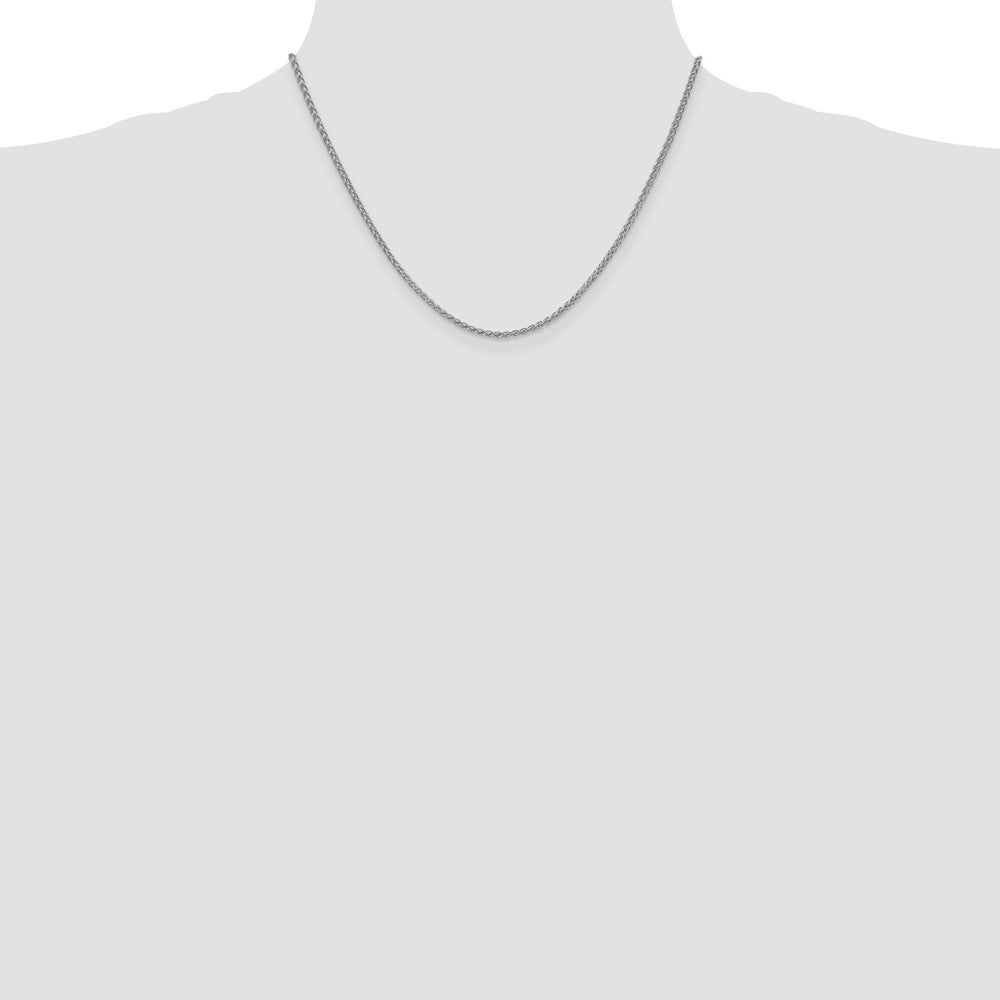 Buy Stylish 14K White Gold 18-Inch 2.1mm Spiga Chain with Lobster Clasp