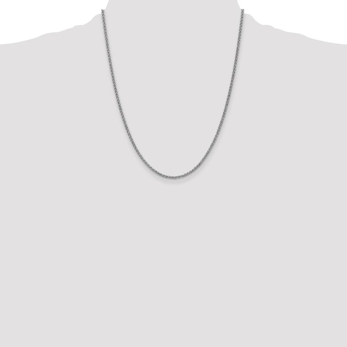 Buy Exclusive 14K White Gold 22-Inch Spiga Chain - Stylish 2.1mm Design-4