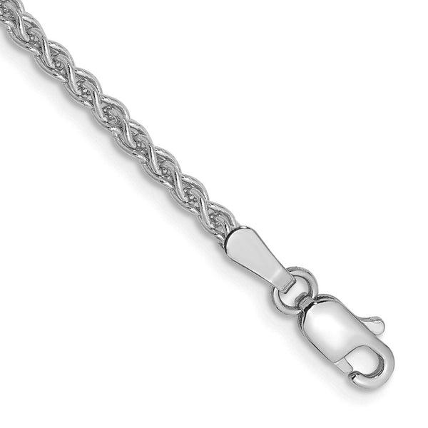 14K White Gold 9-Inch Spiga Anklet - 2.1mm