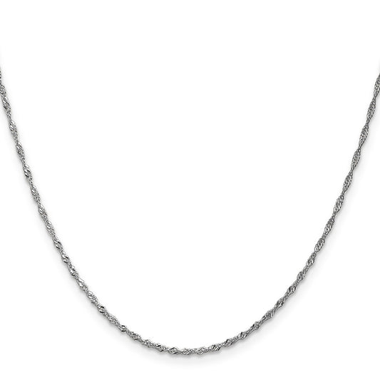 Buy Stylish 14K White Gold 18-Inch Singapore Chain, 1.4mm - Luxury Jewelry!