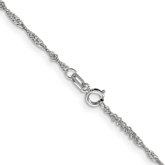 Buy Stylish 14K White Gold 18-Inch Singapore Chain, 1.4mm - Luxury Jewelry!-3