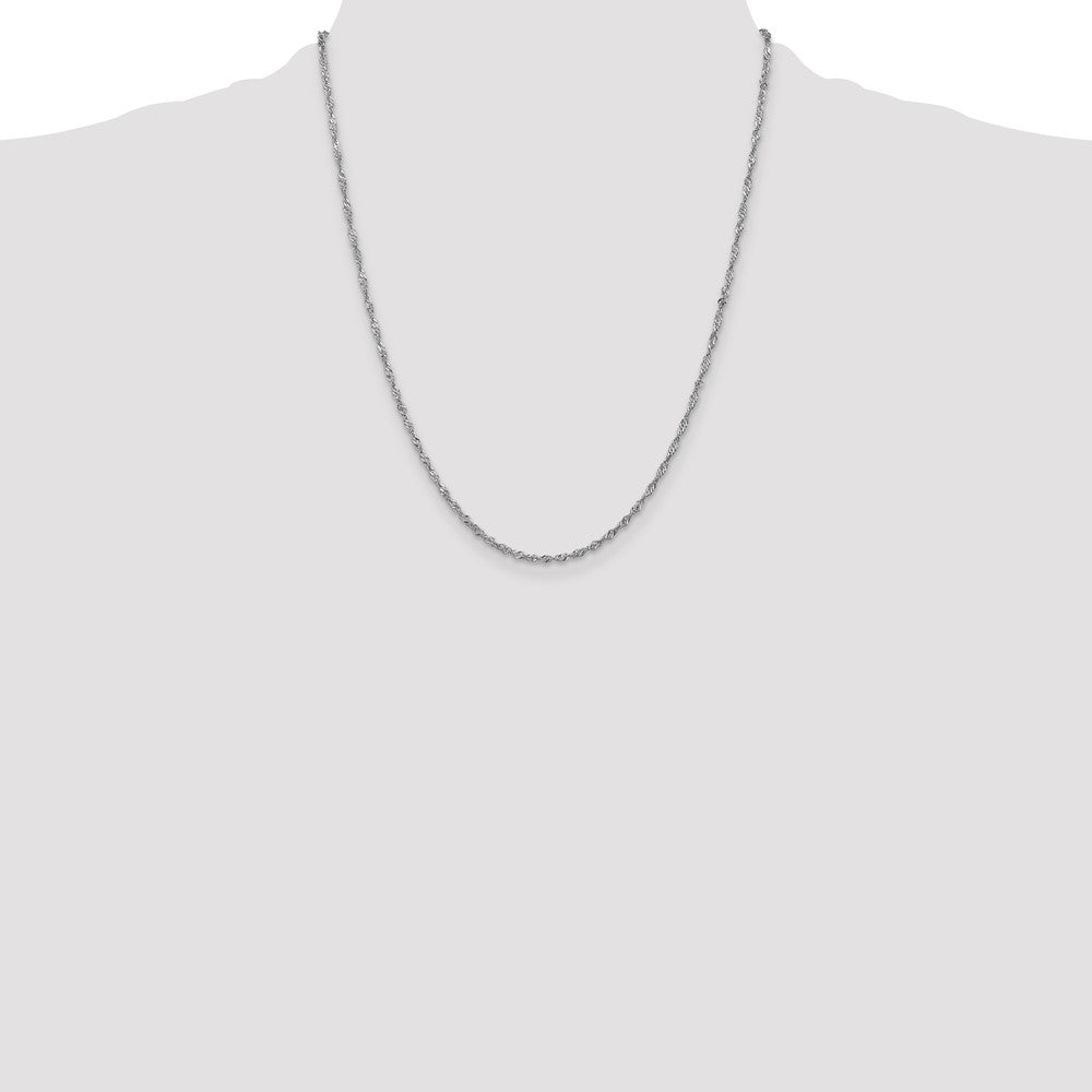 Shop 14K White Gold 22-Inch Singapore Chain, Stylish 1.7mm Lobster Clasp
