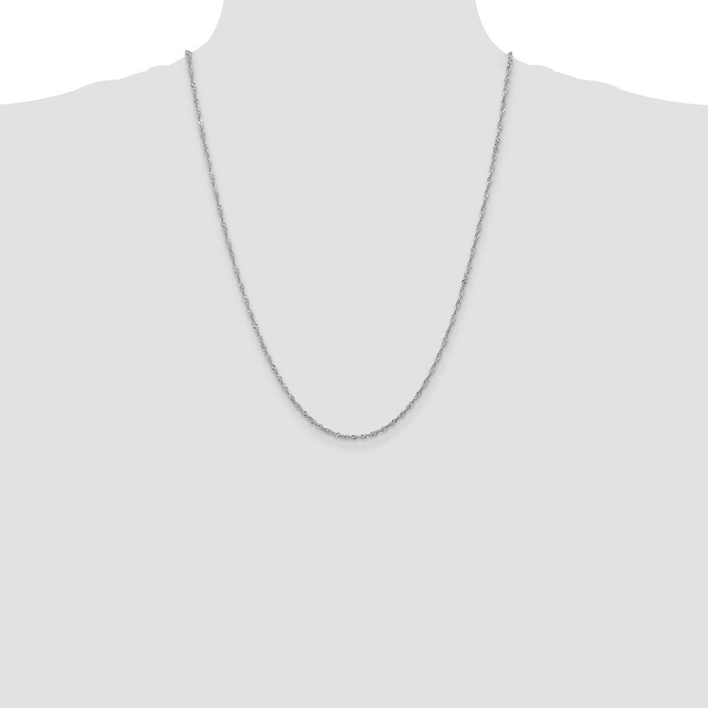 Shop 14K White Gold 24-Inch Singapore Chain - Stylish 1.7mm Lobster Clasp