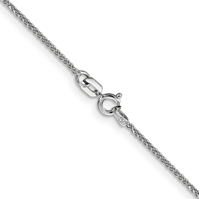 Shop 14K White Gold 20-Inch Diamond-Cut Spiga Chain - Stylish 1.05mm Thick!-3