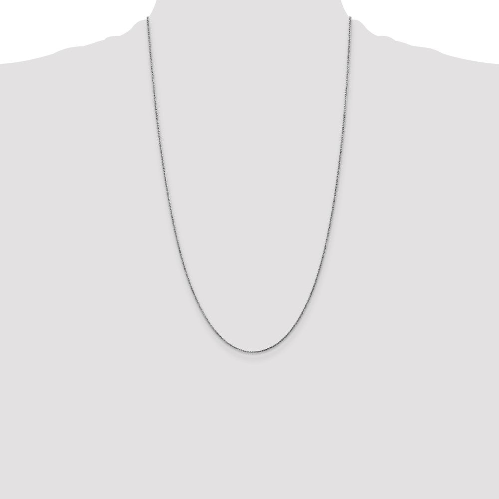Shop 14K White Gold Diamond-Cut Spiga Chain, 26-Inch, 1.05mm - Stylish Value
