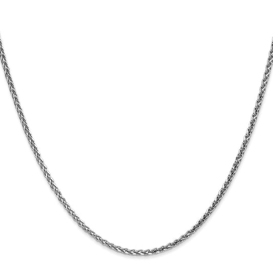 Buy 14K White Gold 22-Inch Diamond-Cut Spiga Chain, Stylish & Affordable!